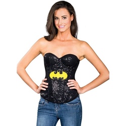 Rubie ́s Kostüm Batgirl Pailletten Corsage, Körperbetonendes Oberteil mit Superheldin-Motto schwarz M