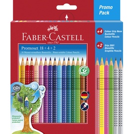 Faber-Castell Colour Grip Promoset 18+4+2 Buntstift sortiert, 24er-Set, Kartonetui (201540)