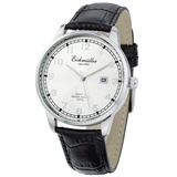EICHMÜLLER Herrenuhr 7046-02 Silberfarben Lederband Schwarz 40 mm