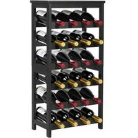 Vevor Weinregal 6-stöckig 36 kg 36 x 24 x 90 cm Schwarz