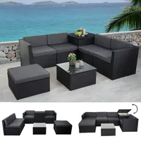 Mendler HWC-D21 Lounge-Set anthrazit/dunkelgrau