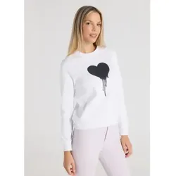 Lois Jeans für Damen. 464692714 Sweatshirt Herz Zucker Weiß (XXL), Lässig, Baumwolle