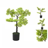 vidaXL Künstlicher Bonsai Zypresse mit Topf 60 cm Grün