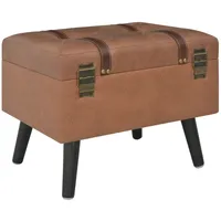 vidaXL Hocker mit Stauraum 40 cm Braun Kunstleder