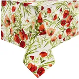 sander table + home Tischdecke Tischdecke, Baumwolle Blumen rot eckig | 150 cm x 250 cm