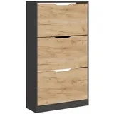 Vicco Schuhkipper Luca, Anthrazit/Goldkraft Eiche, 22 x 105 cm mit 3 Fächern