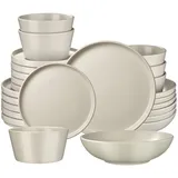 Tectake Una Tafelservice 24-tlg. taupe