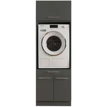 laundreezy Waschmaschinenschrank mit Schrankaufsatz 67,5 x 200 x 67,5 cm Anthrazit