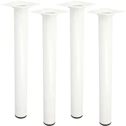 MS Beschläge 600mm Möbelfüße 4er Set runde Möbelbeine Tischfüße M10 Gewindegang
