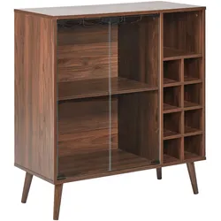 Glasvitrine dunkler Holzfarbton TULLAMORE
