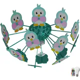 ETC Shop Kinder Zimmer Decken Lampe Fernbedienung Eulen Tier Leuchte im Set inklusive Rgb Led Leuchtmittel