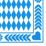 Papstar 250 Servietten, 3-lagig 1/4-Falz Bayrisch Blau"