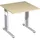 Geramöbel Flex höhenverstellbarer Schreibtisch ahorn quadratisch, C-Fuß-Gestell silber 80,0 x 80,0 cm