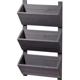 Dobar Wandbeet mit 3 Pflanzkästen 38 x 17,5 x 79 cm Grau