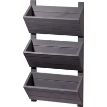 Dobar Wandbeet mit 3 Pflanzkästen 38 x 17,5 x 79 cm Grau