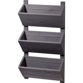 Dobar Wandbeet mit 3 Pflanzkästen 38 x 17,5 x 79 cm Grau