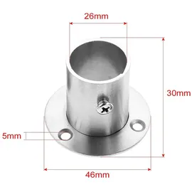 HQdeal Edelstahl Rundrohr-Halterung 25 mm 2 Stück
