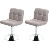 Mendler 2er-Set Esszimmerstuhl Drehstuhl Stuhl Kavala Kunstleder Chrom ~