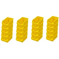 PROREGAL Mega Deal 20x Sichtlagerbox 2 | HxBxT 7,5x11,6x16,1cm | Polypropylen | Gelb | Sichtlagerbehälter, Sichtlagerkasten, Sortierbehälter