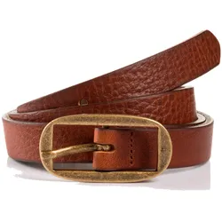 Ledergürtel TOM TAILOR "TTMARIAH", Damen, Gr. 100, braun (light braun uni), Rindsleder, unifarben, casual,modisch,klassisch, Gürtel, 2 cm breiter Damengürtel, modisch vielseitig, rustikaler Vintage-look