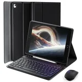 für iPad 10.2 Zoll / iPad 9 (2021)/ 8 (2020)/ 7 (2019) Generation 10.2 Zoll / IPad Pro 10,5 Zoll Und iPad Air 3 10.5 Zoll Hülle mit kabellos Bluetooth Deutsche Tastatur (QWERTZ) Und Maus Keyboard case