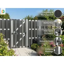 prestige home living outdoor WPC-Türelement 180 x 90 cm Schwarz