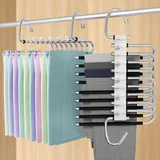 MQVXT 2 Stück Hosenbügel Platzsparend,rutschfest Faltbare Multifunktionaler Bügel,Trouser Hangers,Clothes Hangers,9 Etagen Hosenbügel Klemmbügel für Hosen,Schals,Jeans,Trouser Hangers