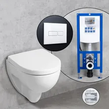 Geberit Renova Plan Compact Wand-WC mit WC-Sitz Weiß