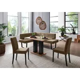 massivline&more Eckbankgruppe MASSIVLINE & MORE "Martina", braun (spanplatte, massivholz, metall, mercury 105 braun, braun, schwarz), T:65cm, Holzwerkstoff, Massivholz, Polyester, Sitzmöbel-Sets, Eckbankgruppe, frei im Raum stellbar