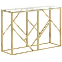 VidaXL Konsolentisch Golden Edelstahl und Hartglas