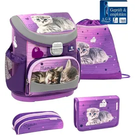 Belmil Mini-Fit Schulranzen-Set 4tlg Little Catly Lila