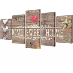 vidaXL Bilder Dekoration Set Home Sweet Home 100 x 50 cm