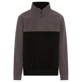 MAN'S WORLD Fleecepullover Troyer Schwarz 4XL