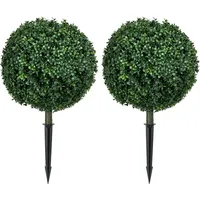Homcom 2er-set Künstlicher Buchsbaum groß 70 cm, Kunstpflanze mit Uv-schutz, -