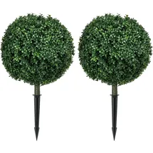Homcom 2er-set Künstlicher Buchsbaum groß 70 cm, Kunstpflanze mit Uv-schutz, -