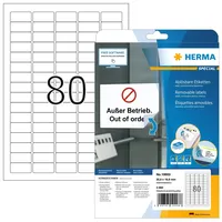 Herma 10003 Universal Etiketten ablösbar, 800 Blatt, 35,6 x