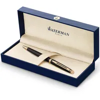 Waterman Hémisphère Kugelschreiber | Mattschwarz mit Zierteile aus 23 K Gold | Mittlere Spitze | Blaue Tinte | Geschenkbox