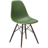 Vitra Stuhl Eames Plastic Side Chair RE 83x46.5x55 cm forest grün, Gestell: Ahorn nussbaumfarbig, Designer Charles & Ray Eames