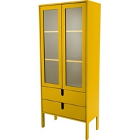 Tenzo Vitrine »UNO«, mit 2 Glastüren und Schubladen, Design von Olivier Toulouse By Tenzo gelb