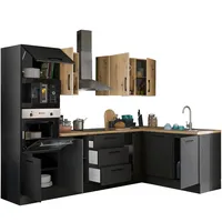 BASIC by Balculina Winkelküche L-Form Turin 280 cm schwarz