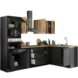 BASIC by Balculina Winkelküche L-Form Turin 280 cm schwarz