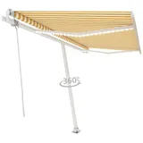 vidaXL LED Automatische Markise 450 x 350 cm gelb/weiß inkl. Windsensor 3069653