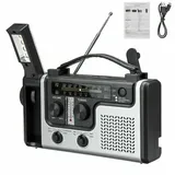 Tragbares Solar- und Handkurbel-Notfallradio, 2000 mAh Akku, AM/FM/SW, LED-Taschenlampe & Leselicht, ideal für Camping, Outdoor & Notfälle