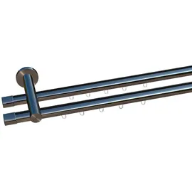 INDEKO Gardinenstange INDEKO "Bern", schwarz, L:430cm, Aluminium, Gardinenstangen, Innenlauf Komplett-Set inkl. Gleitern und Montagematerial