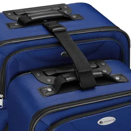 Juskys Trolley Kofferset Athen - 60 L, 2 Rollen, Weichschale, Handgepäck, Blau