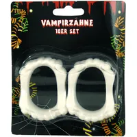 Makotex Think Jeck! 10 Stück Vampir Zähne Weiße Zähne Kunststoff Unheimlich Halloween