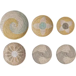 Wanddeko-Set BACNINH Seegras 46/35/30 cm Bunt