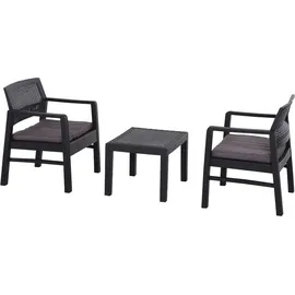 PROGARDEN Balkonset Kraka 3-teilig anthrazit