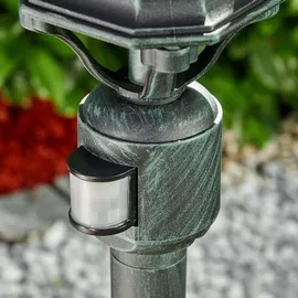 hofstein Außenleuchte Kunststoff IP44 mit Bewegungsmelder E27 schwarz/grün