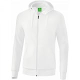 Herren Basic sweatshirt met capuchon Jacke Weiß L